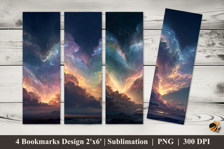 Magic Night of Love Bookmarks Sublimation Design