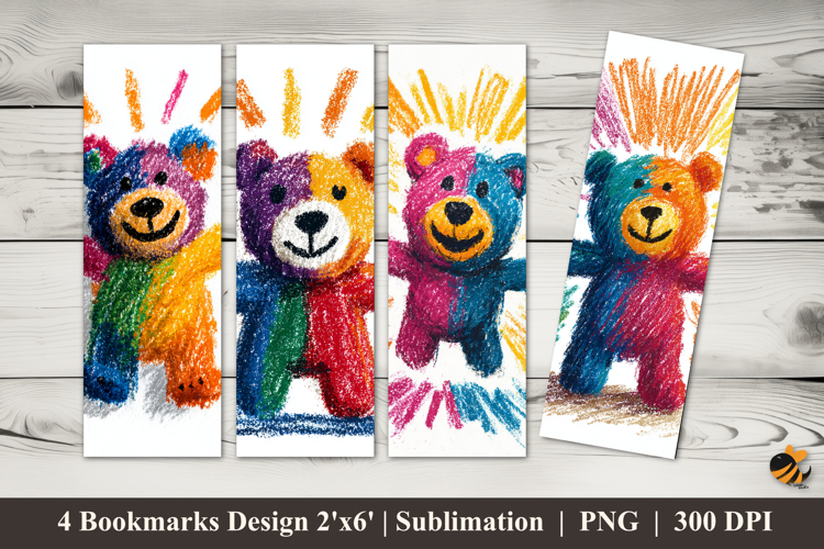 Crayon Drawing Bookmarks Sublimation Design