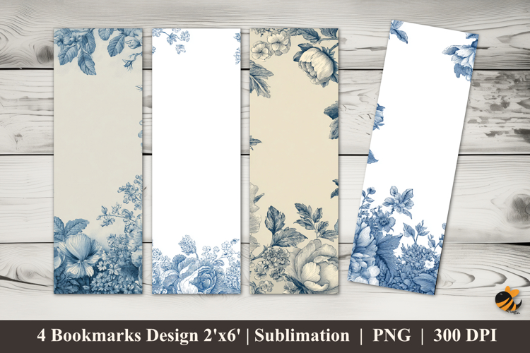 Victorian Bloom Frame Bookmarks Sublimation Design