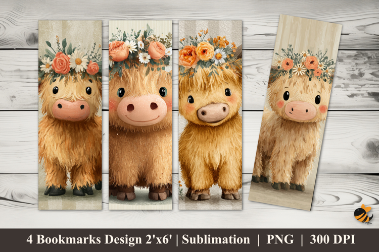 Funny Little Cow Bookmarks Sublimation Design