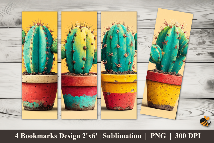 Cactus Bookmarks Sublimation Design