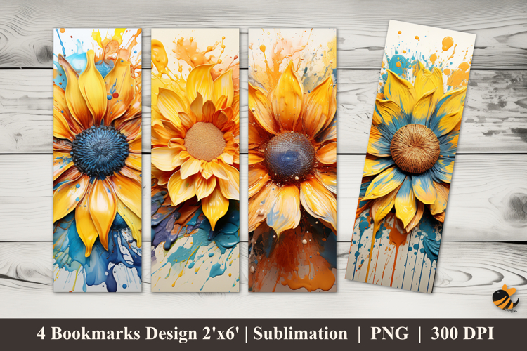 Sunflower Oil Paint Bookmarks Sublimation Design