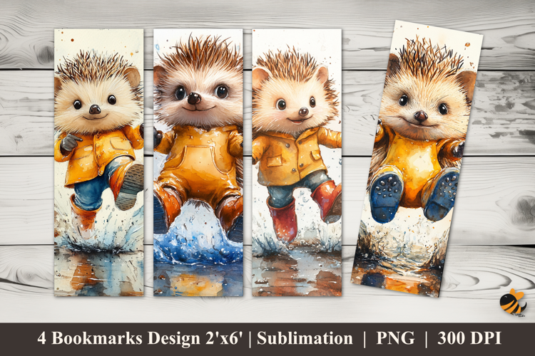 Little Hedgehog Bookmarks Sublimation Design