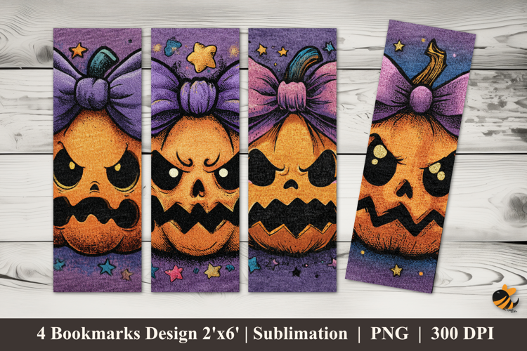 Pumpkin Halloween Bookmarks Sublimation Design