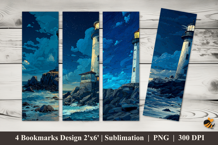 Magnificent Lighthouse Bookmarks Sublimation Design
