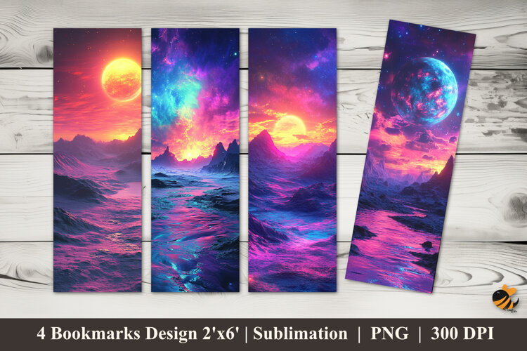 Mesmerizing View Bookmarks Sublimation Design example image 1