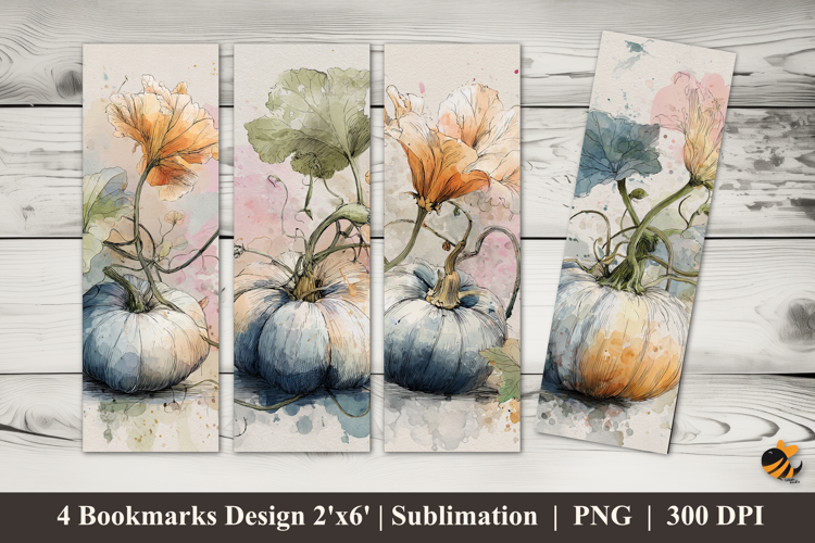 Pumpkin in Bloom Bookmarks Sublimation Design