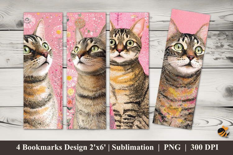 Shocked Cat Bookmarks Sublimation Design