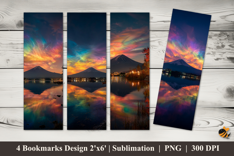 Mount Aurora Bookmarks Sublimation Design