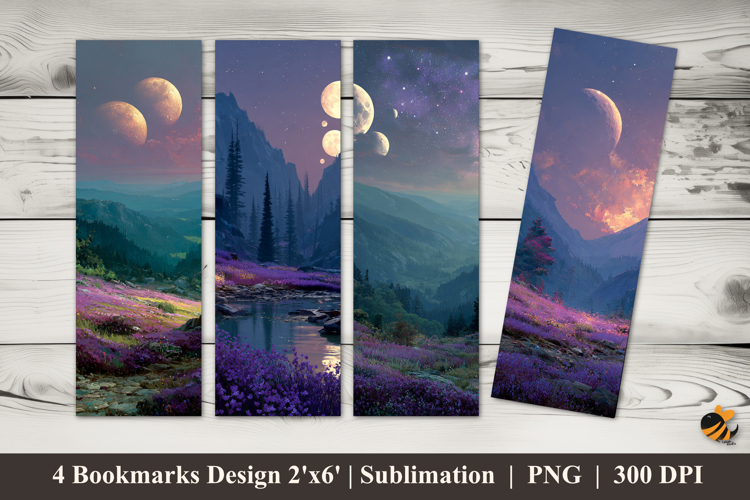 Purple Forest Bookmarks Sublimation Design
