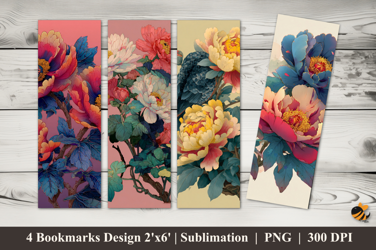 Flower Art Tattoo Bookmarks Sublimation Design