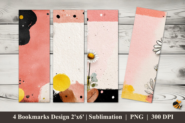 Flower Frame Bookmarks Sublimation Design example image 1