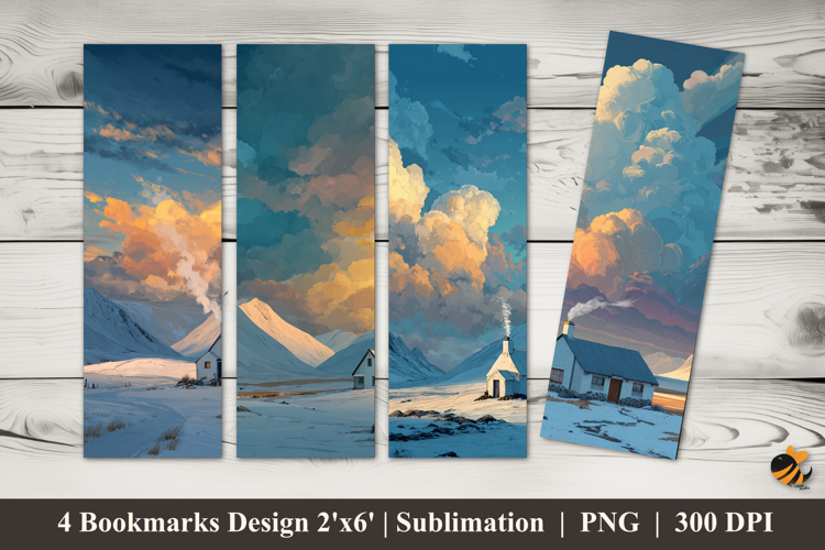 Peaceful Winter Bookmarks Sublimation Design
