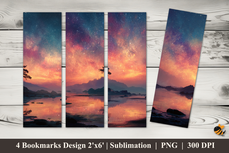 Wide Night Bookmarks Sublimation Design