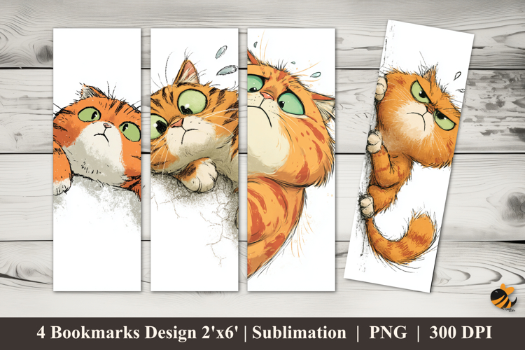 Lazy Cat Bookmarks Sublimation Design