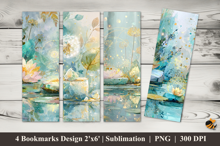 Tranquil Forest Lake Bookmarks Sublimation Design