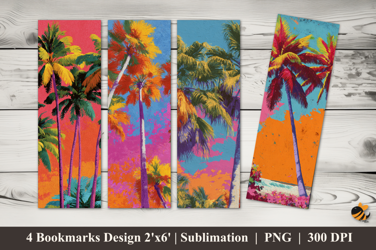 Coconut Tree Bookmarks Sublimation Design