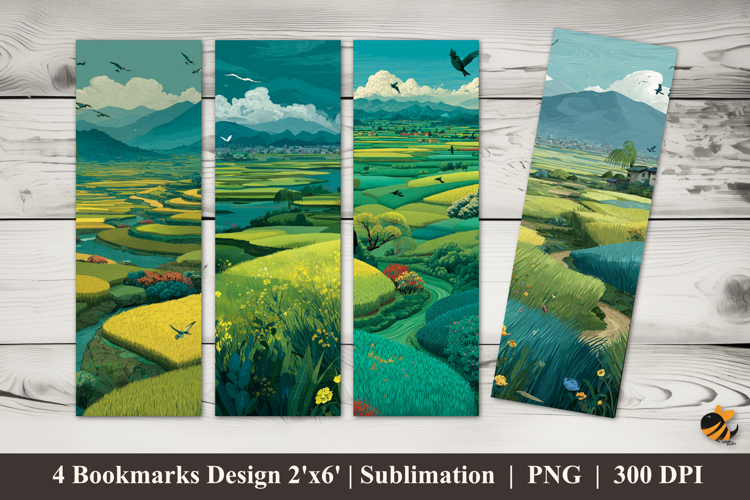 Green Valley Nature Bookmarks Sublimation Design