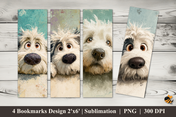Peek Dog Bookmarks Sublimation Design