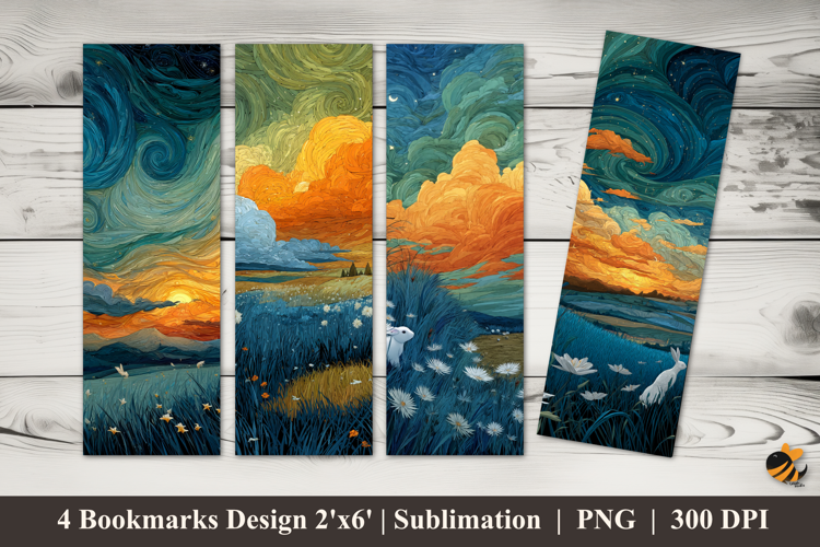 Starry Night Bookmarks Sublimation Design