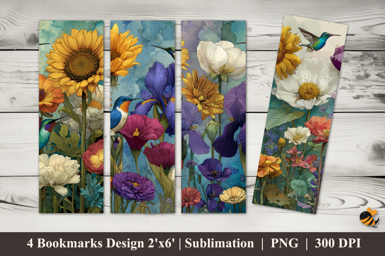 Flower Combination Bookmarks Sublimation Design