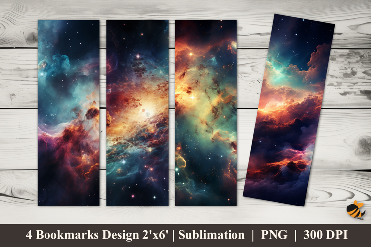 Bright Galaxy Abstract Bookmarks Sublimation Design