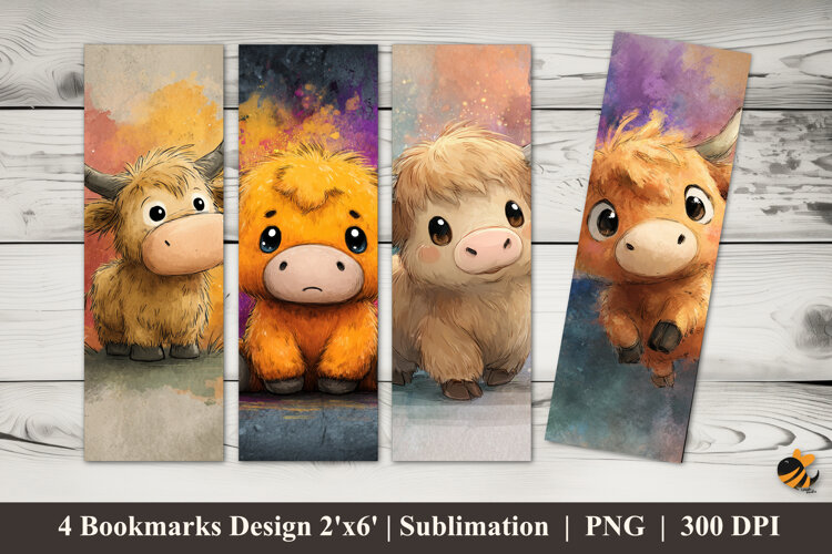 Lovely Cow Clouds Bookmarks Sublimation Design example image 1