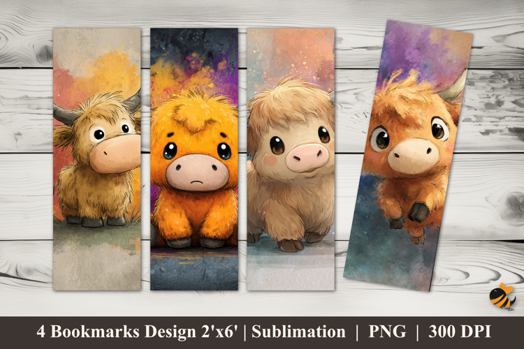 Lovely Cow Clouds Bookmarks Sublimation Design