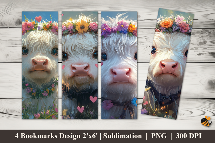 Pretty Cow Bookmarks Sublimation Design