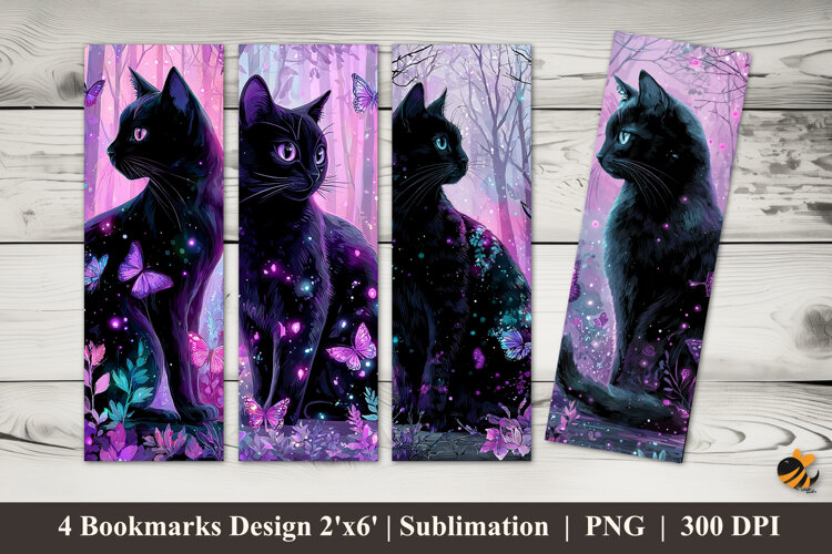Mystical Night Bookmarks Sublimation Design example image 1