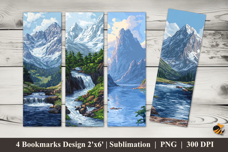 Fresh Mountain Bookmarks Sublimation Design
