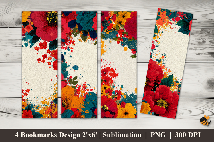 Floral Pattern Bookmarks Sublimation Design