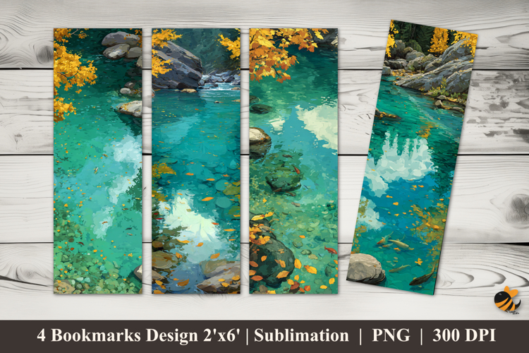 Autumn River Bookmarks Sublimation Design