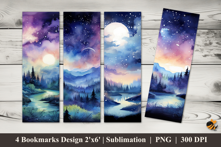 Magic Light Night Bookmarks Sublimation Design