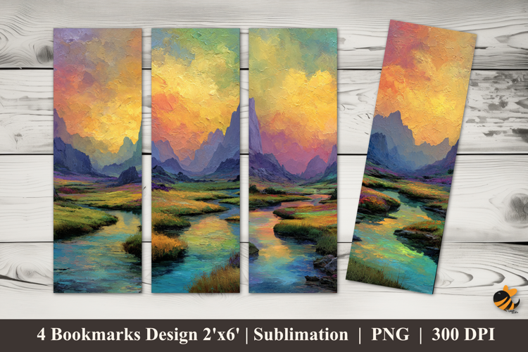 Vibrant Abstract Bookmarks Sublimation Design