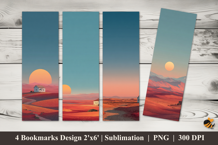 Minimalist Desert Bookmarks Sublimation Design
