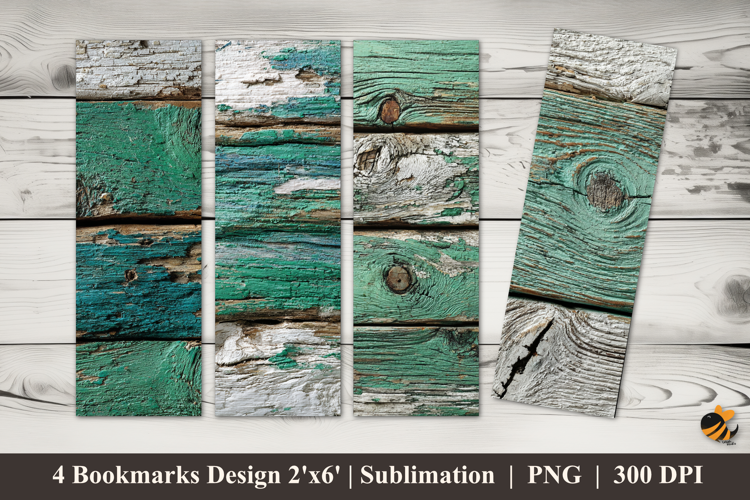 Green Wood Bookmarks Sublimation Design