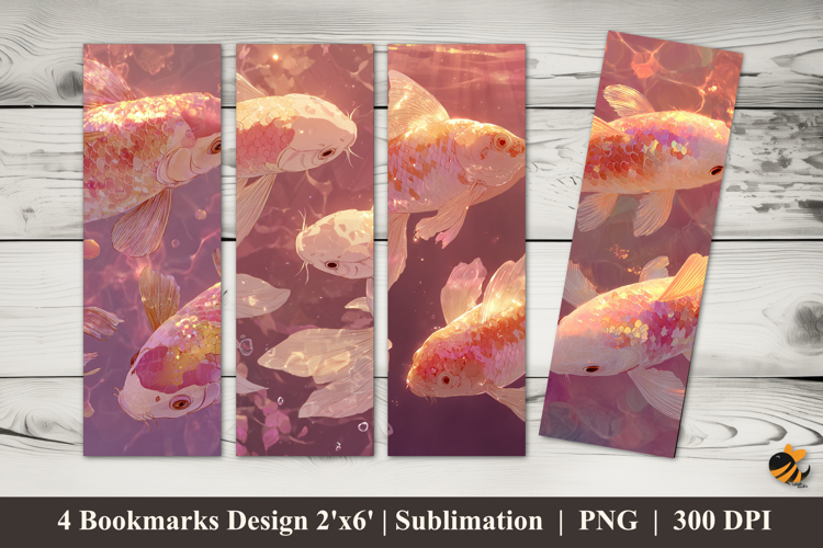 Two Special Koi Bookmarks Sublimation Design