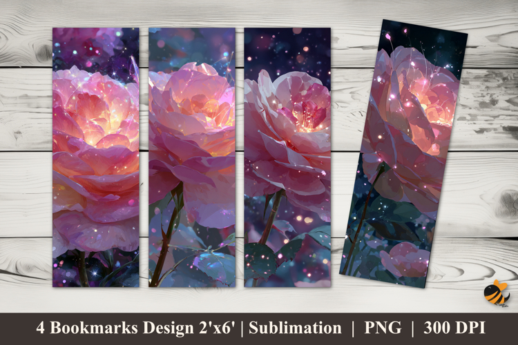 Sparkling Roses Bookmarks Sublimation Design