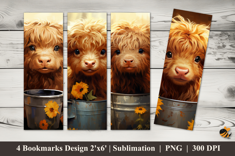 Little Mountain Cow Bookmarks Sublimation Design