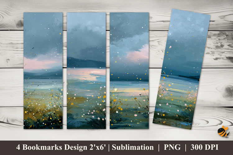 River Bushes Bookmarks Sublimation Design
