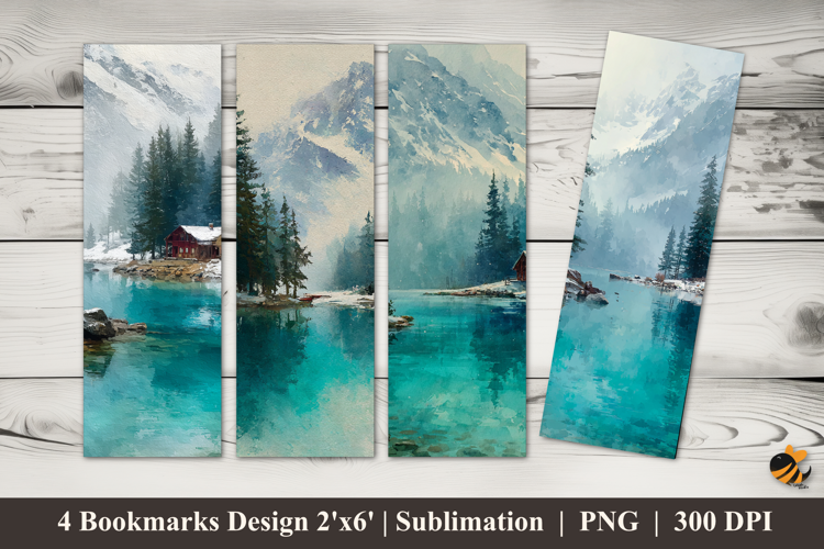 Winter Aura Glow Bookmarks Sublimation Design