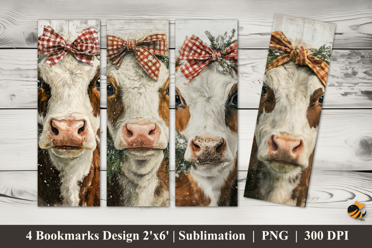 White Chocolate Cow Bookmarks Sublimation Design