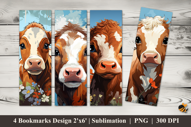 Dreamy Cow Bookmarks Sublimation Design