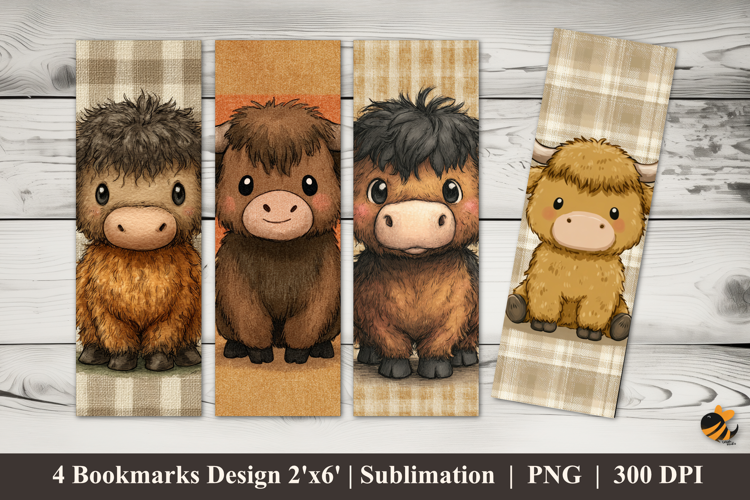 Pastel Mini Cow Bookmarks Sublimation Design