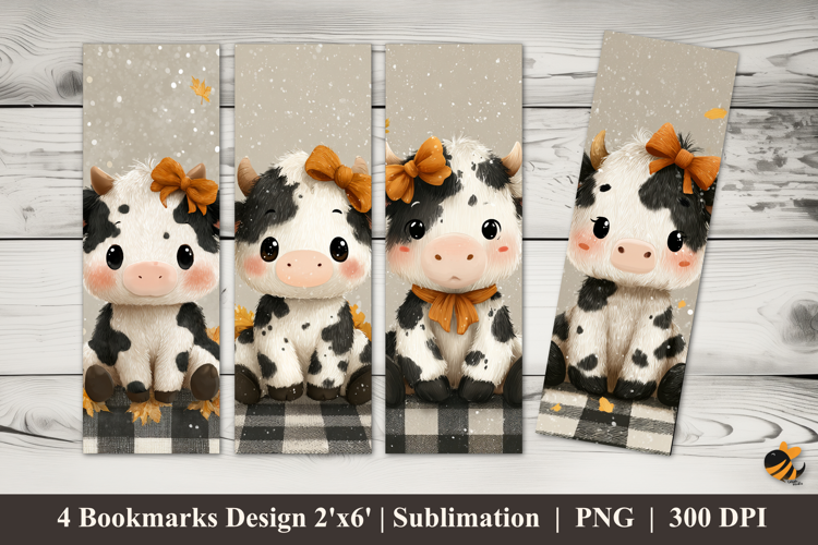 Sunny Baby Cow Bookmarks Sublimation Design
