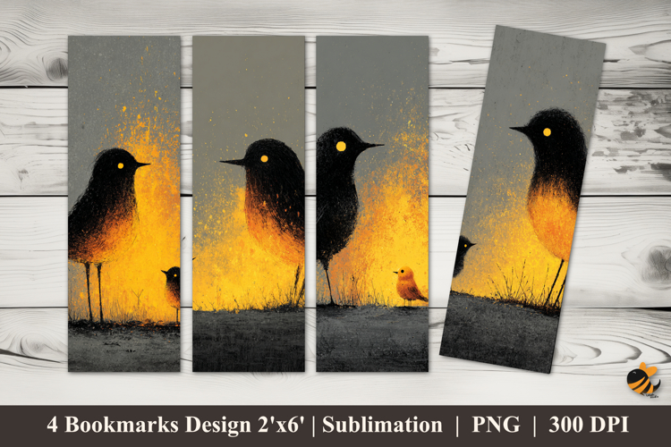Mother and Child Bird Bookmarks Sublimation Design