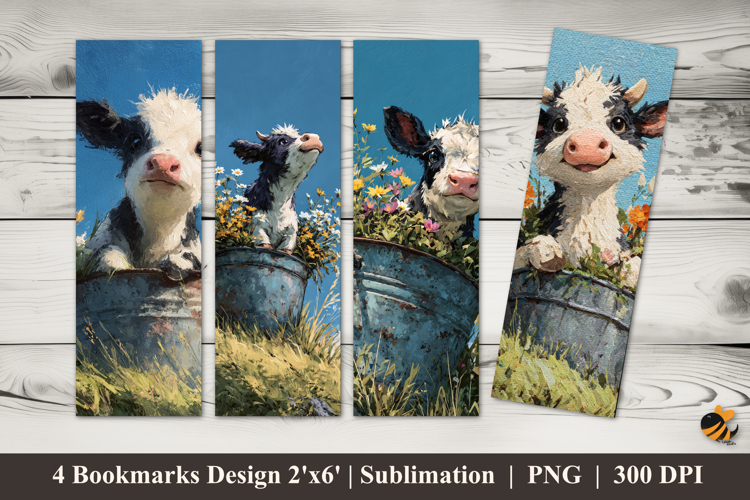 Little Cow Joy Bookmarks Sublimation Design