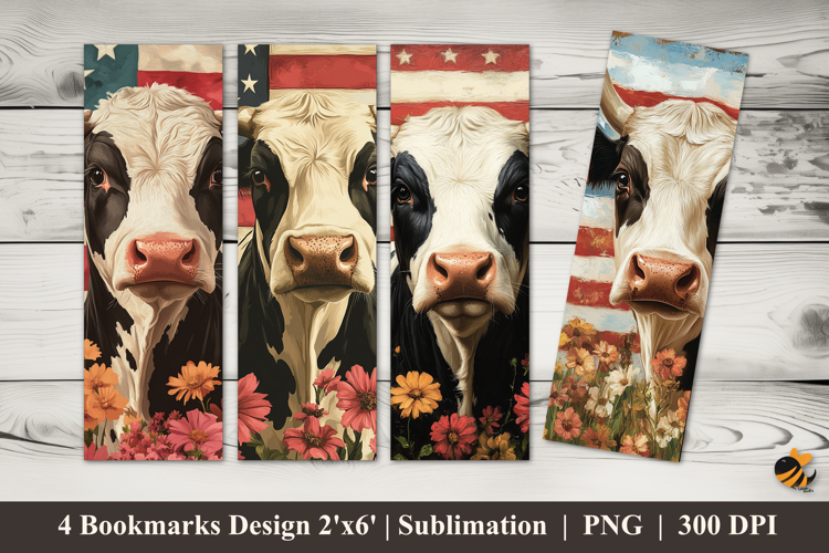 Flag Cow Bookmarks Sublimation Design