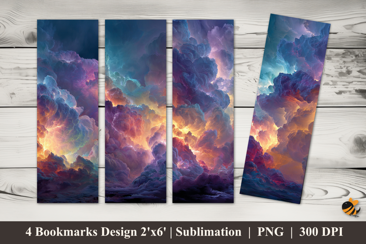 Colored Clouds Bookmarks Sublimation Design